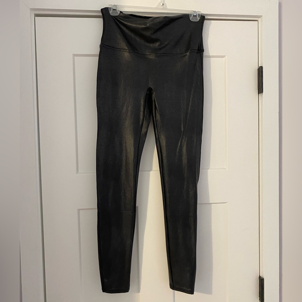SPANX croc print leather leggings